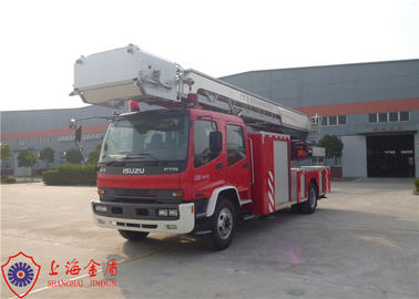 Coches de bomberos de escalera aérea de la altura de funcionamiento de los asientos los 30m de la nueva generación seis 2 árboles
