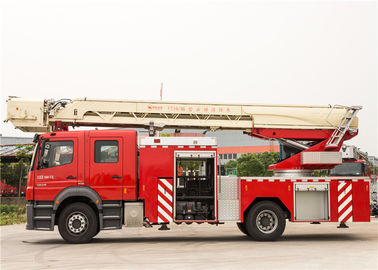 vehículo del fuego de la plataforma de la escalera aérea de la altura de los 32m con dos la impulsión de los asientos 6x4