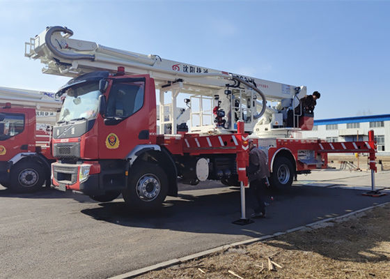 coche de bomberos de escalera aérea teledirigido del rescate de la altura de funcionamiento de los 70m 8x4 32350kg